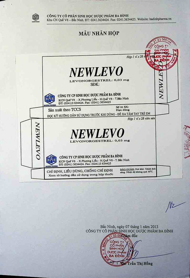 thông tin, cách dùng, giá thuốc Newlevo - ảnh 1