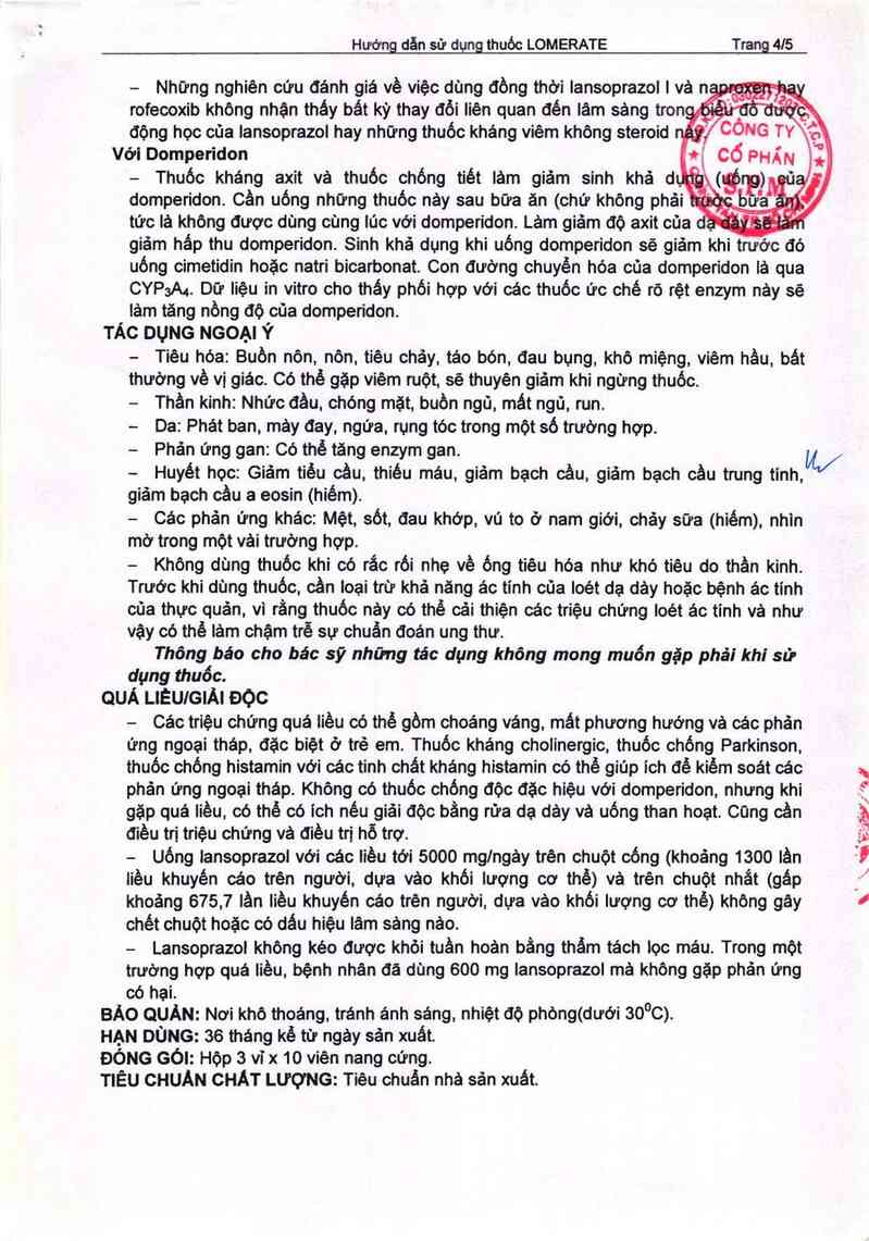 thông tin, cách dùng, giá thuốc Lomerate - ảnh 4