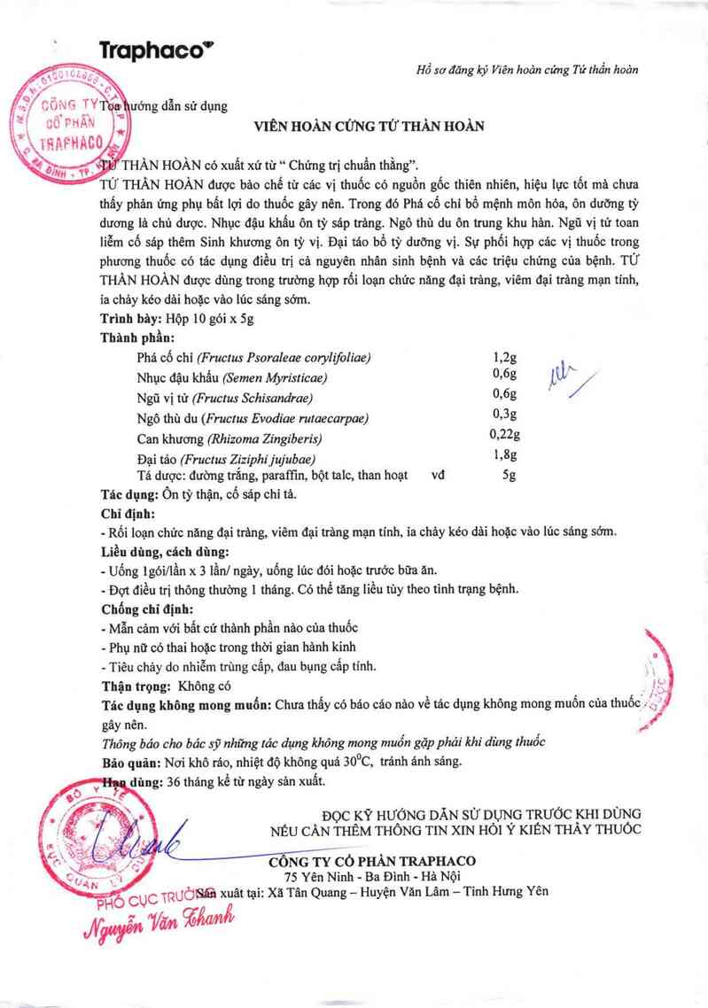 thông tin, cách dùng, giá thuốc Tứ thần hoàn - ảnh 1