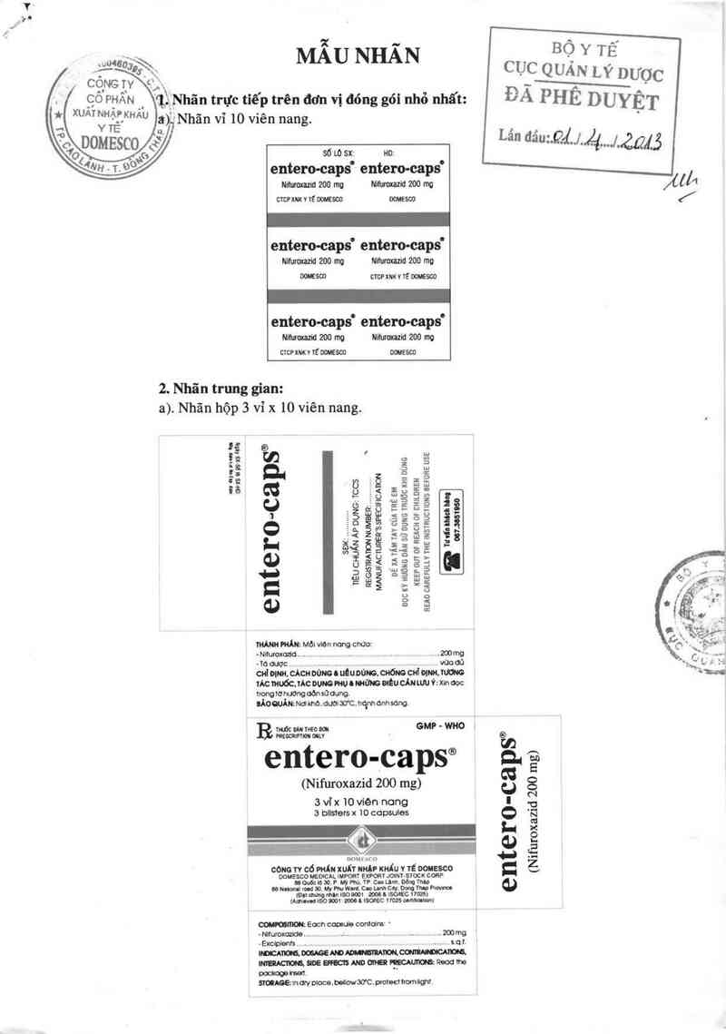 thông tin, cách dùng, giá thuốc Entero-caps - ảnh 0
