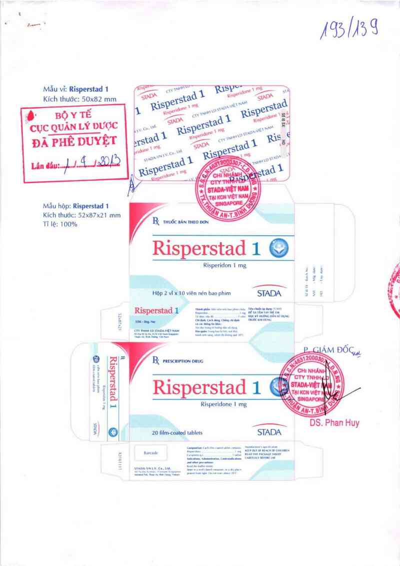 thông tin, cách dùng, giá thuốc Risperstad 1 - ảnh 0