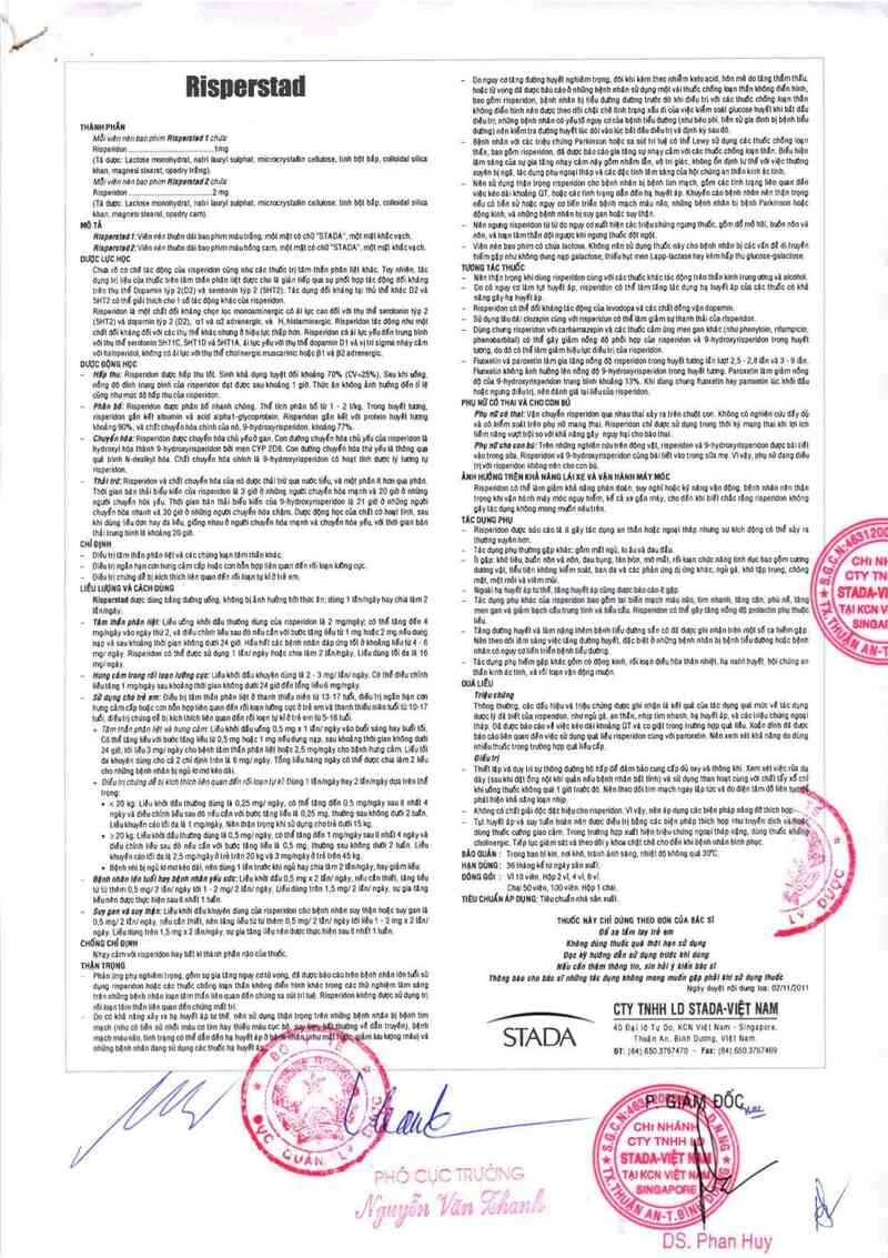 thông tin, cách dùng, giá thuốc Risperstad 1 - ảnh 5