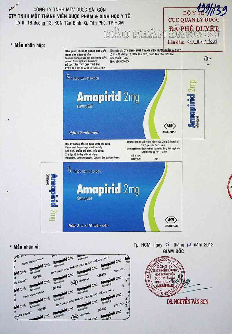 thông tin, cách dùng, giá thuốc Amapirid 2mg - ảnh 0