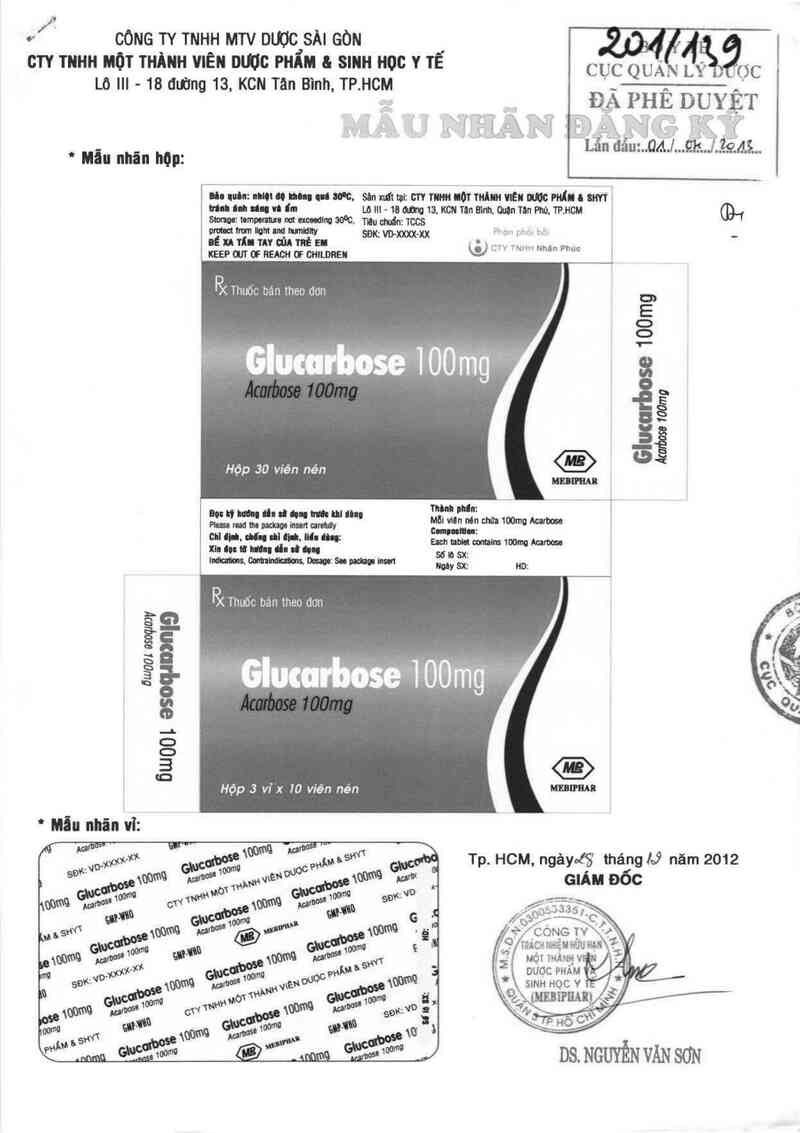 thông tin, cách dùng, giá thuốc Glucarbose 100mg - ảnh 0
