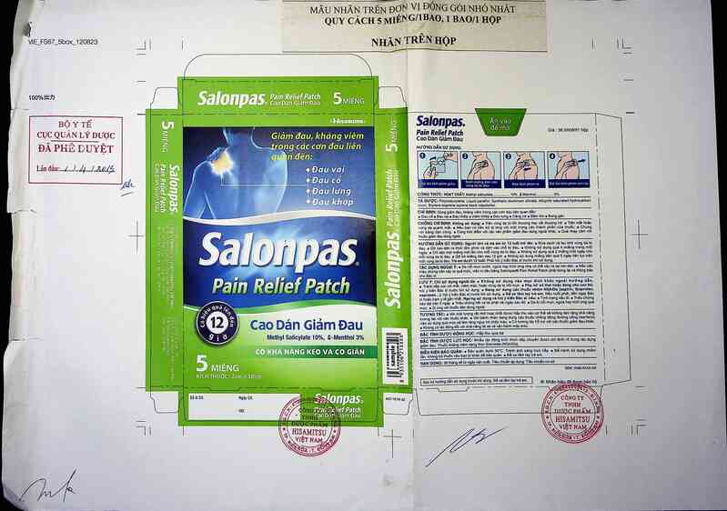 thông tin, cách dùng, giá thuốc Salonpas pain relief patch - ảnh 0