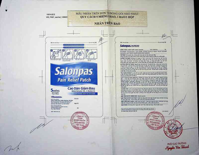 thông tin, cách dùng, giá thuốc Salonpas pain relief patch - ảnh 2