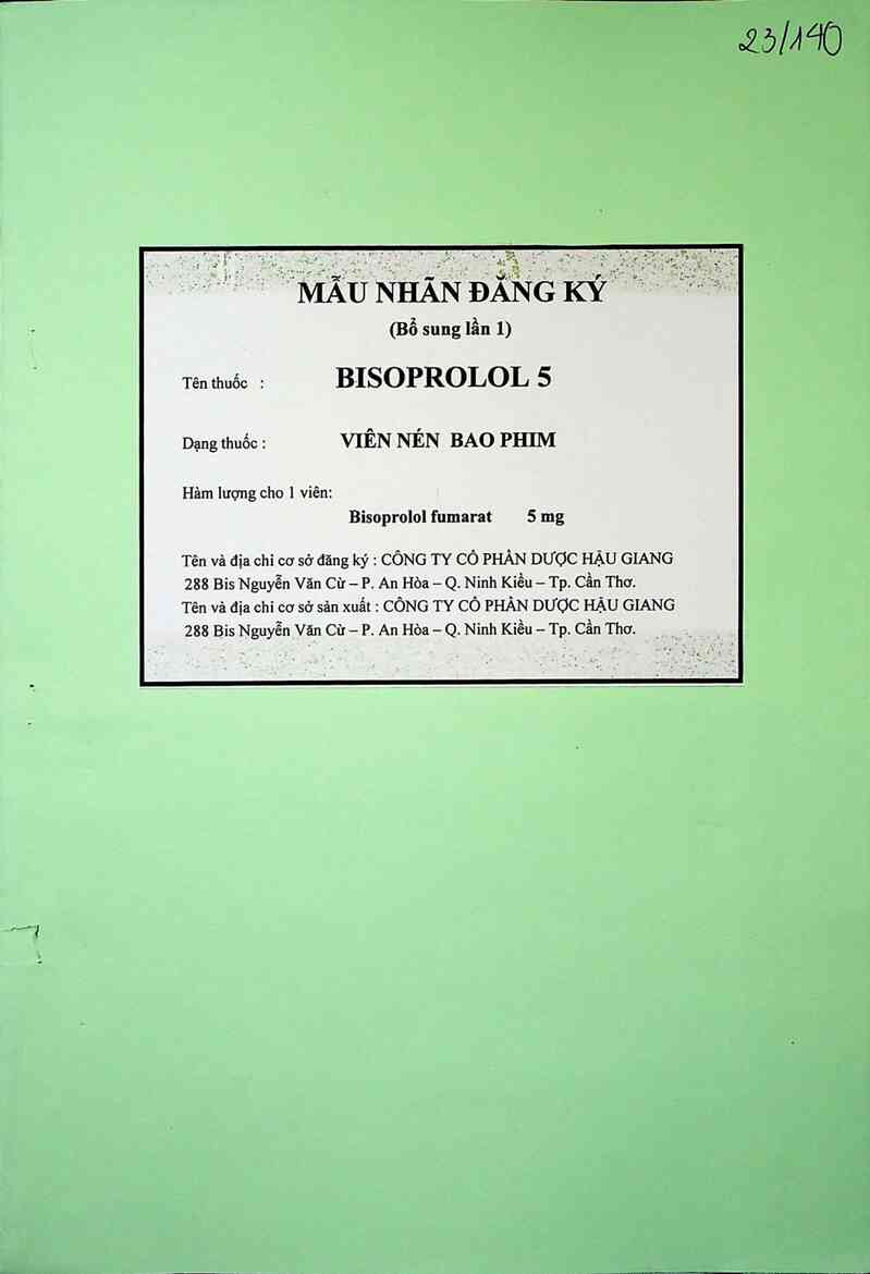 thông tin, cách dùng, giá thuốc Bisoprolol 5 - ảnh 0