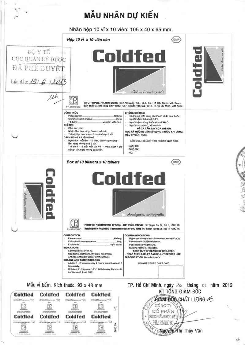 thông tin, cách dùng, giá thuốc Coldfed - ảnh 0