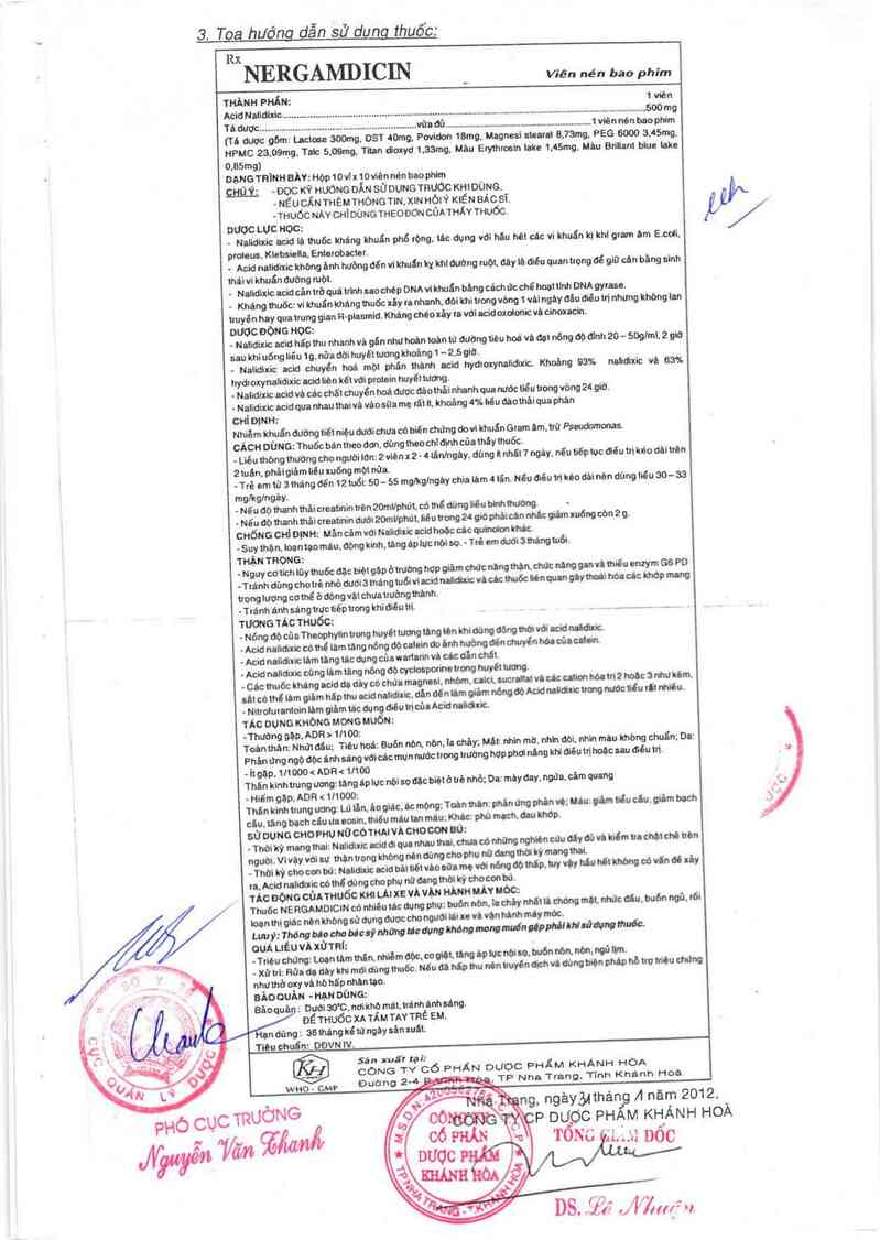 thông tin, cách dùng, giá thuốc Nergamdicin - ảnh 1
