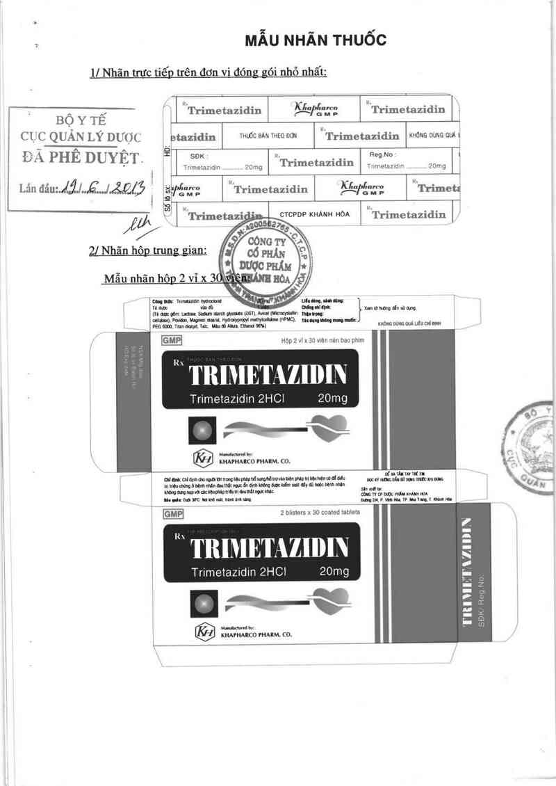 thông tin, cách dùng, giá thuốc Trimetazidin - ảnh 0