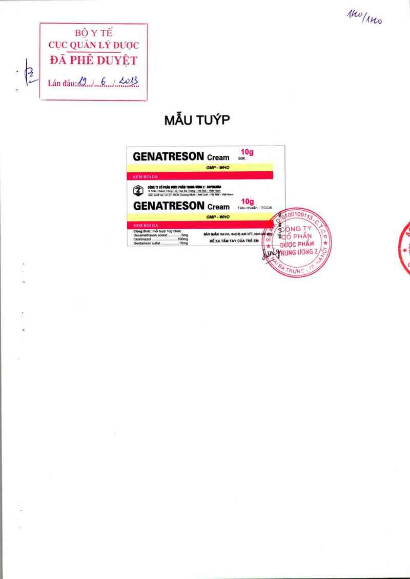 thông tin, cách dùng, giá thuốc Genatreson - ảnh 0
