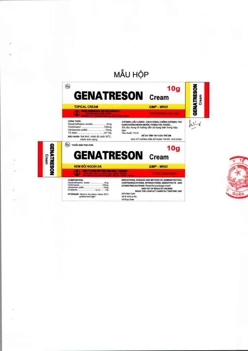 thông tin, cách dùng, giá thuốc Genatreson - ảnh 1