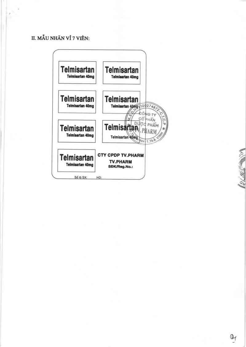 thông tin, cách dùng, giá thuốc Telmisartan - ảnh 1