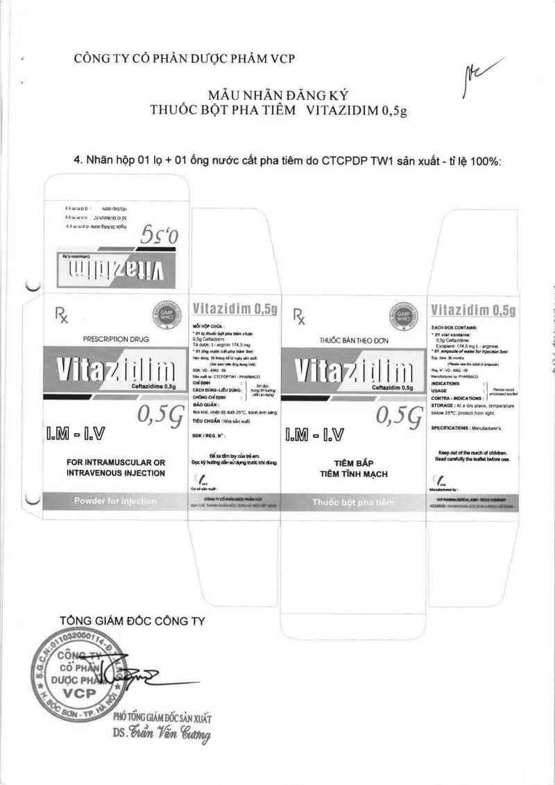 thông tin, cách dùng, giá thuốc Vitazidim 0,5g - ảnh 2