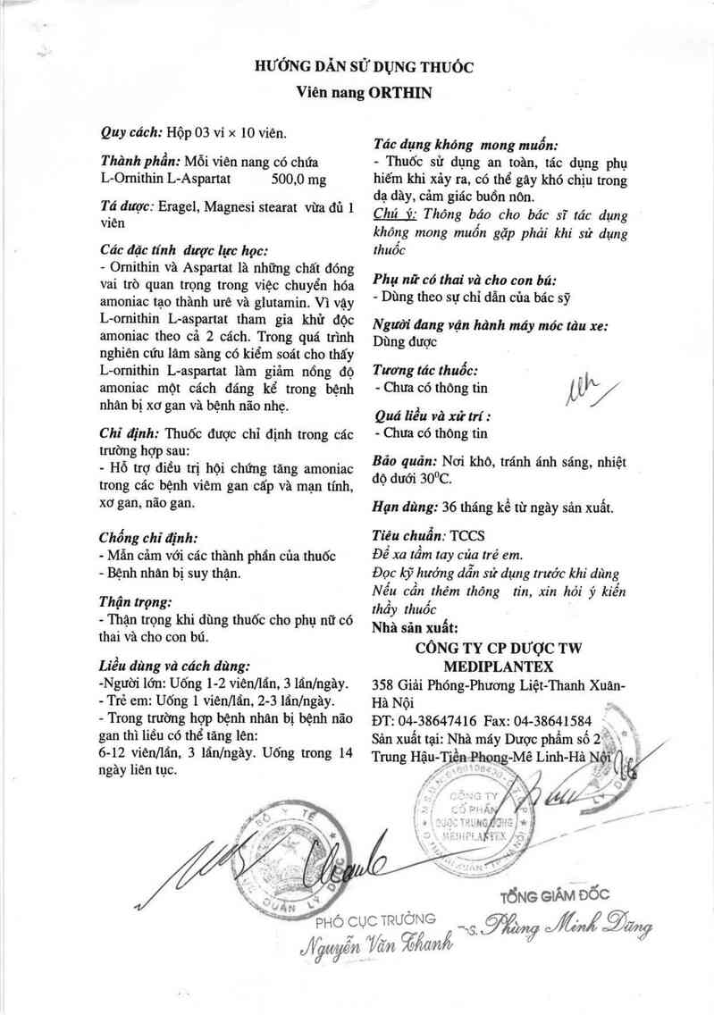 thông tin, cách dùng, giá thuốc Orthin - ảnh 1