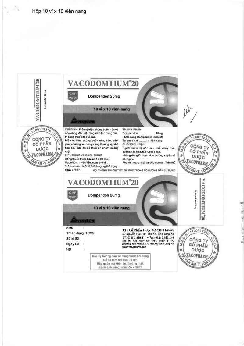 thông tin, cách dùng, giá thuốc Vacodomtium 20 - ảnh 1