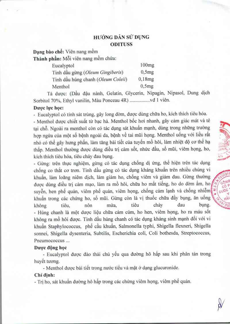 thông tin, cách dùng, giá thuốc Odituss - ảnh 1
