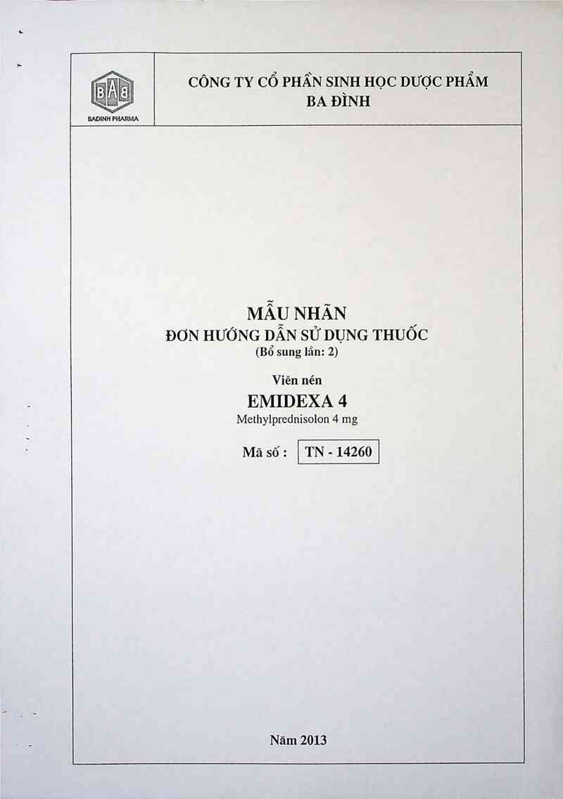 thông tin, cách dùng, giá thuốc Emidexa 4 - ảnh 1