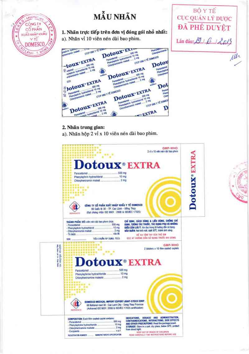 thông tin, cách dùng, giá thuốc Dotoux Extra - ảnh 0