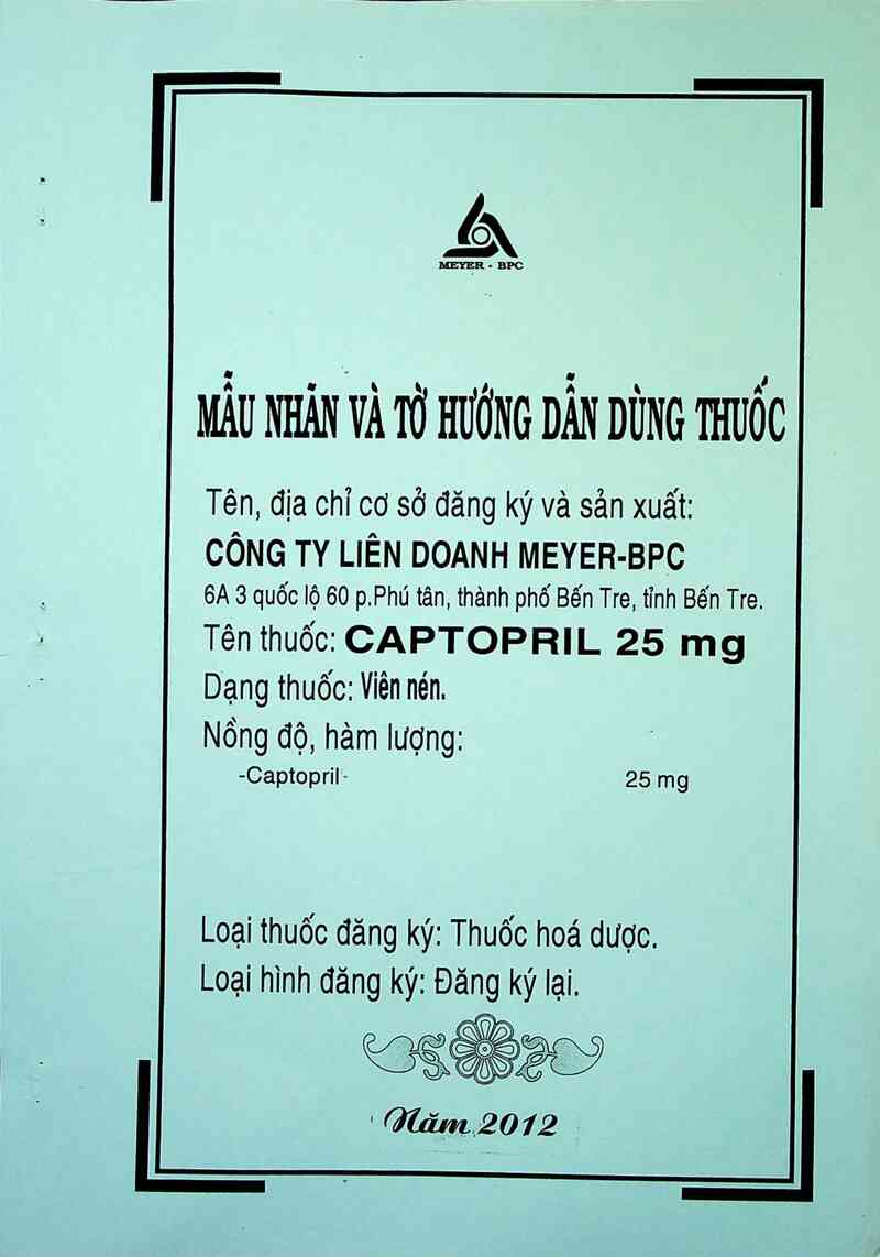 thông tin, cách dùng, giá thuốc Captopril  25mg - ảnh 0