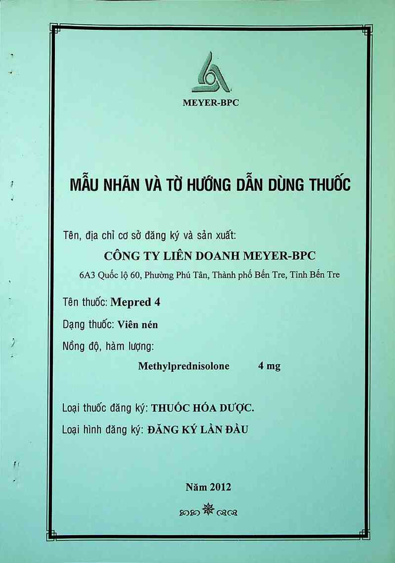 thông tin, cách dùng, giá thuốc Mepred 4 - ảnh 0