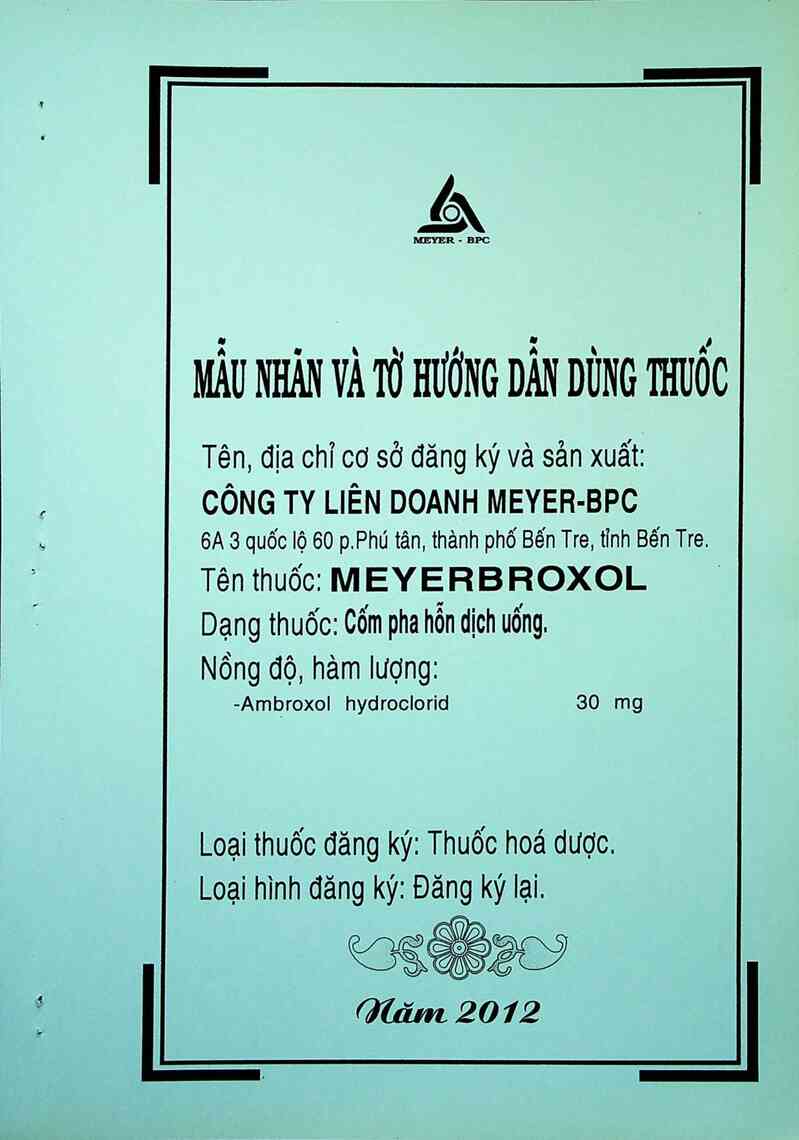 thông tin, cách dùng, giá thuốc Meyerbroxol - ảnh 0