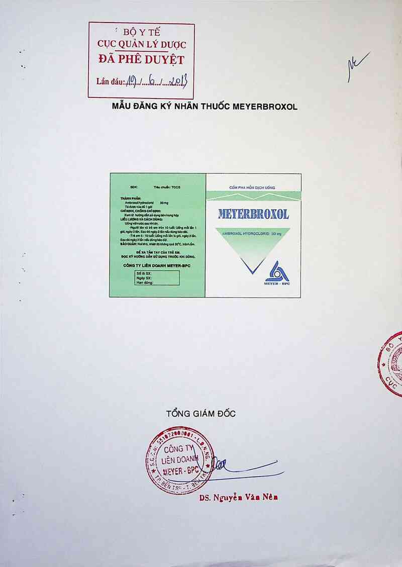 thông tin, cách dùng, giá thuốc Meyerbroxol - ảnh 1