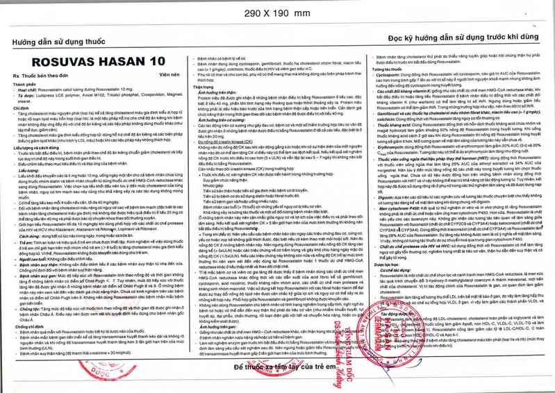 thông tin, cách dùng, giá thuốc Rosuvas Hasan 10 - ảnh 2