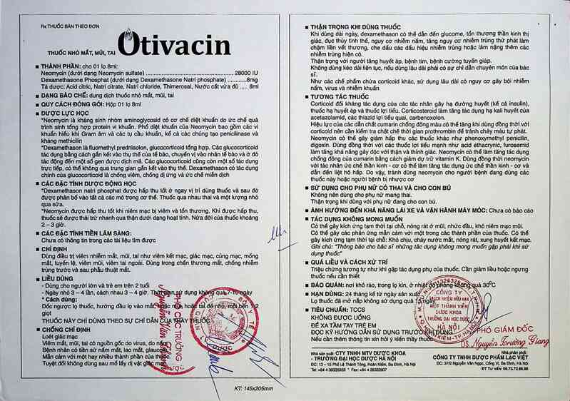 thông tin, cách dùng, giá thuốc Otivacin - ảnh 1