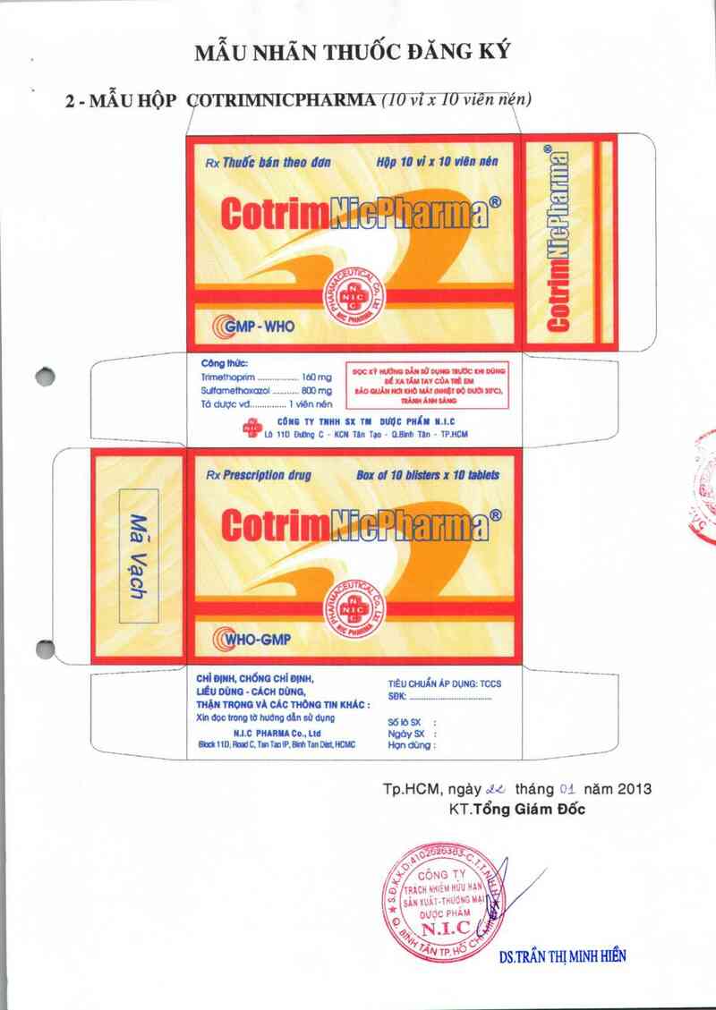 thông tin, cách dùng, giá thuốc Cotrimnicpharma - ảnh 1