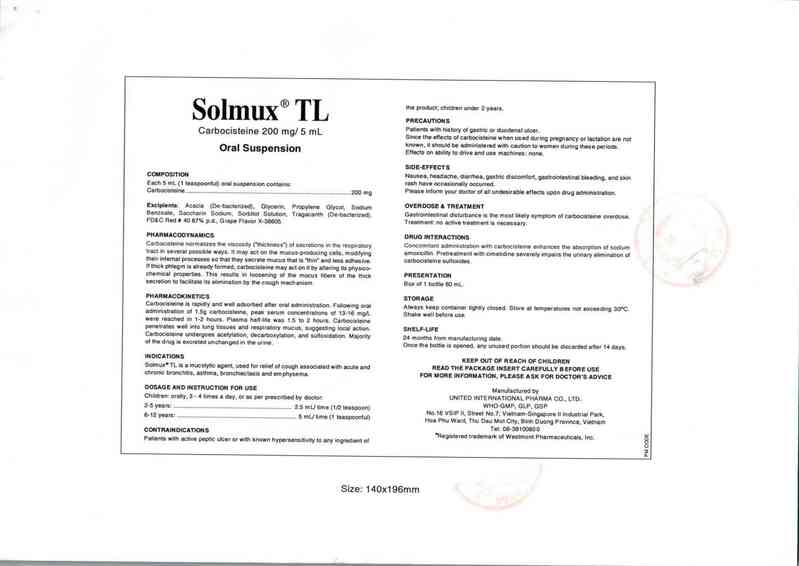 thông tin, cách dùng, giá thuốc Solmux TL - ảnh 2