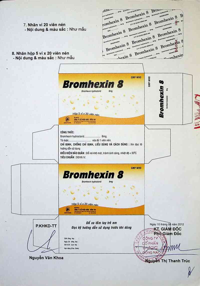 thông tin, cách dùng, giá thuốc Bromhexin 8 - ảnh 2