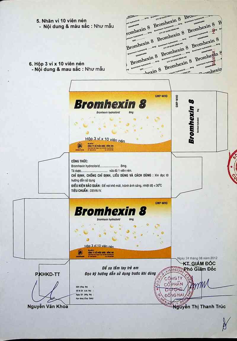 thông tin, cách dùng, giá thuốc Bromhexin 8 - ảnh 4