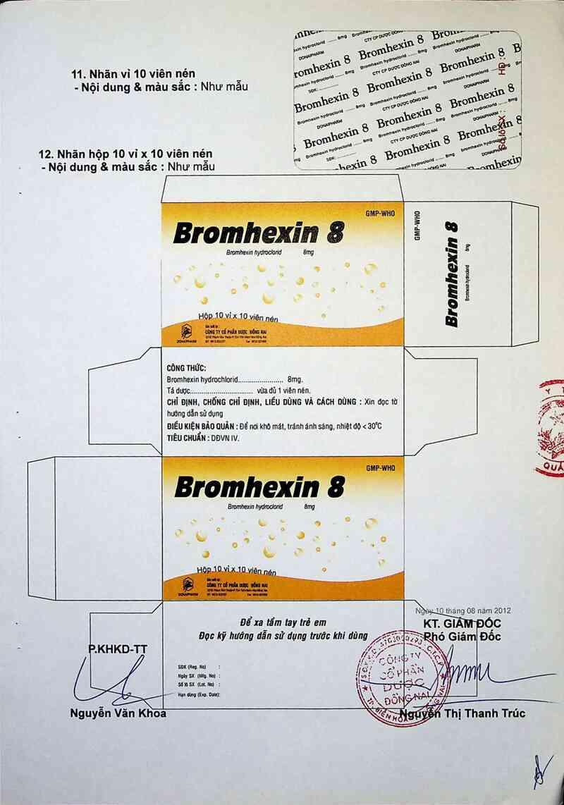 thông tin, cách dùng, giá thuốc Bromhexin 8 - ảnh 5
