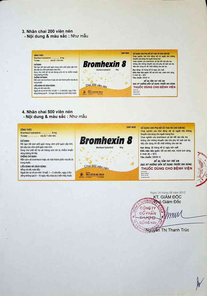 thông tin, cách dùng, giá thuốc Bromhexin 8 - ảnh 6