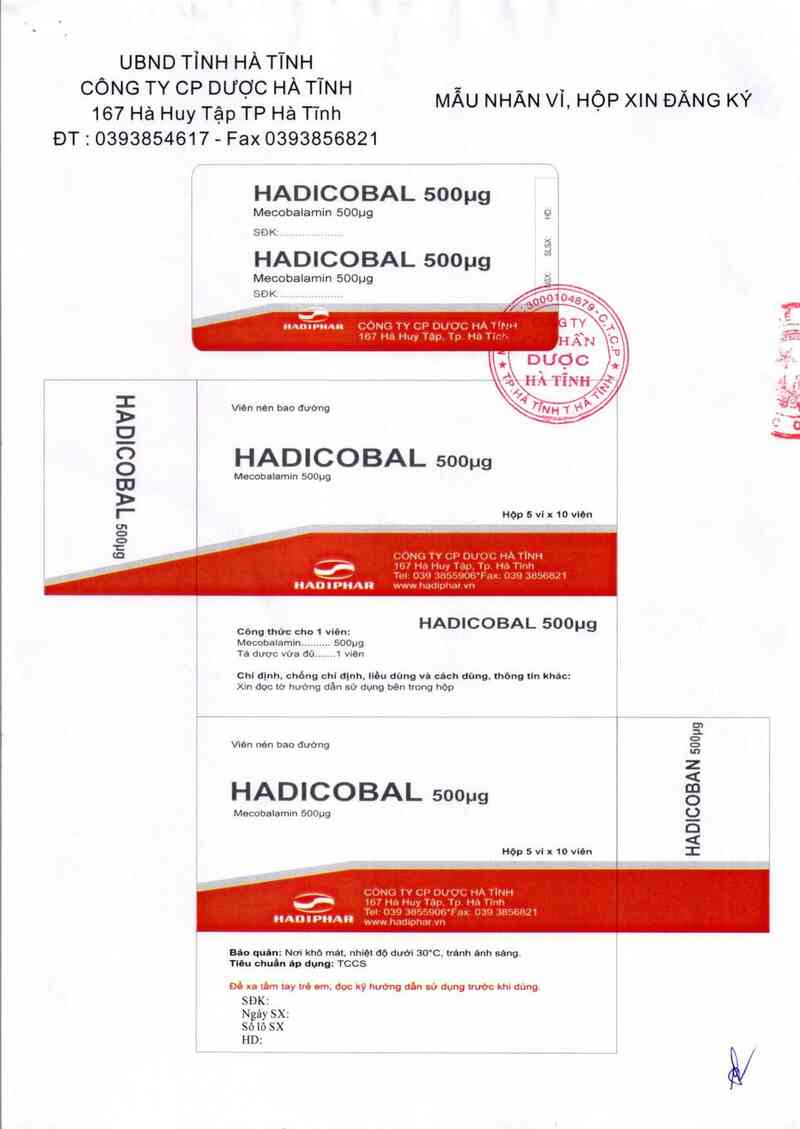 thông tin, cách dùng, giá thuốc Hadicobal - ảnh 2