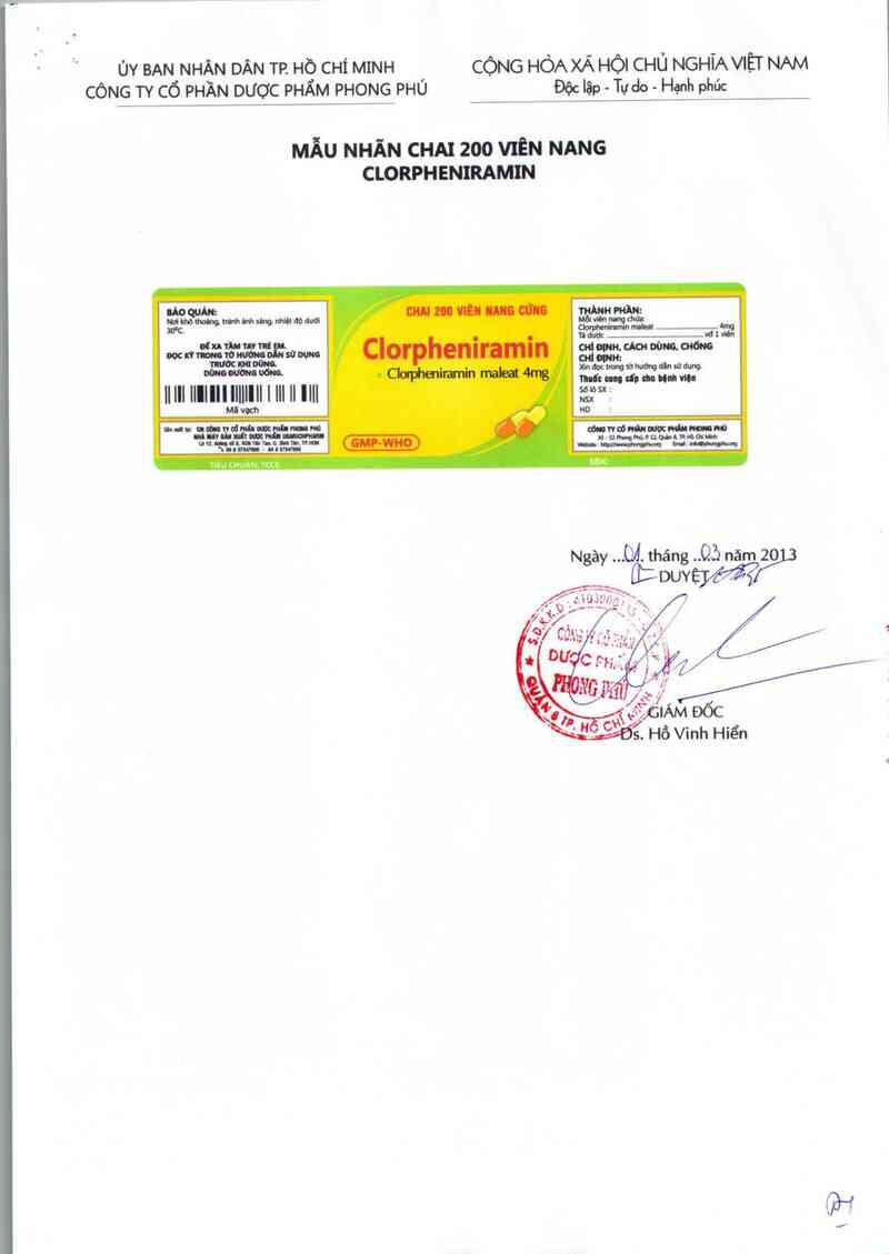 thông tin, cách dùng, giá thuốc Clorpheniramin - ảnh 3