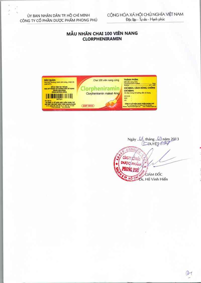 thông tin, cách dùng, giá thuốc Clorpheniramin - ảnh 5