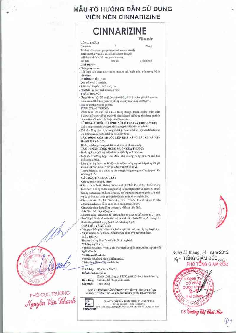 thông tin, cách dùng, giá thuốc Cinnarizine - ảnh 2