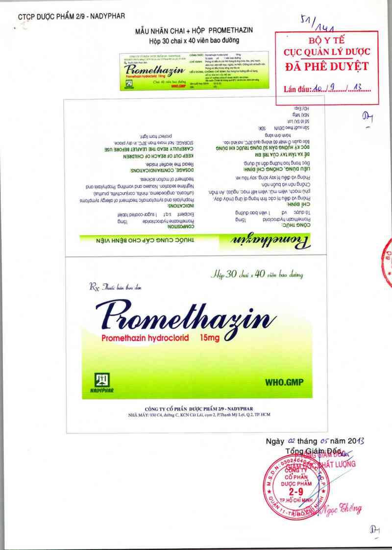 thông tin, cách dùng, giá thuốc Promethazin - ảnh 0