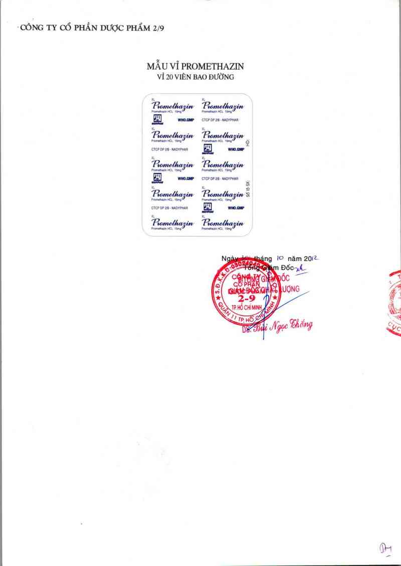 thông tin, cách dùng, giá thuốc Promethazin - ảnh 1
