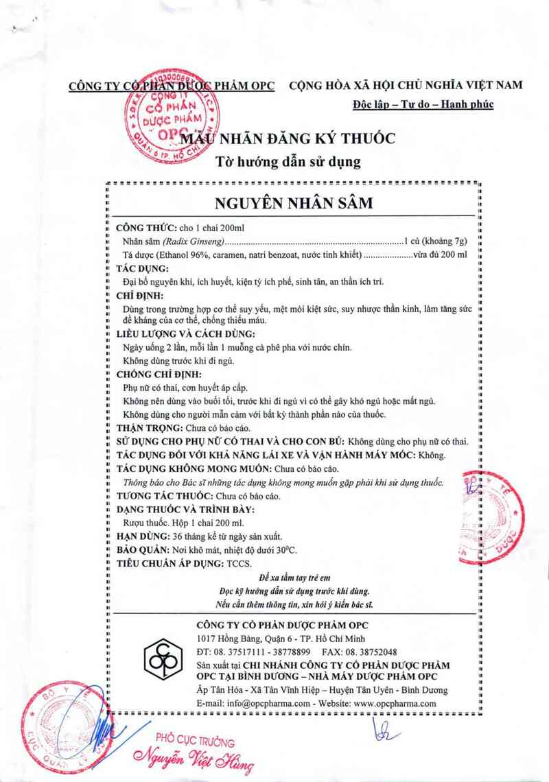 thông tin, cách dùng, giá thuốc Nguyên nhân sâm - ảnh 1