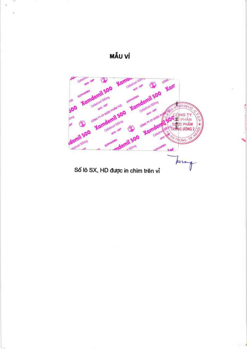 thông tin, cách dùng, giá thuốc Xamdemil 500 - ảnh 1