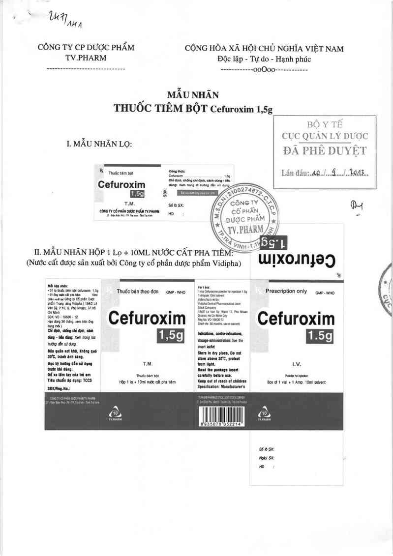 thông tin, cách dùng, giá thuốc Cefuroxim 1,5g - ảnh 0