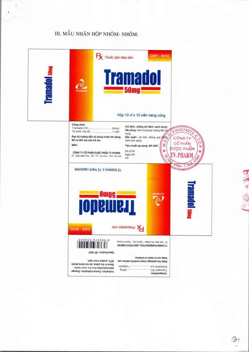 thông tin, cách dùng, giá thuốc Tramadol - ảnh 1