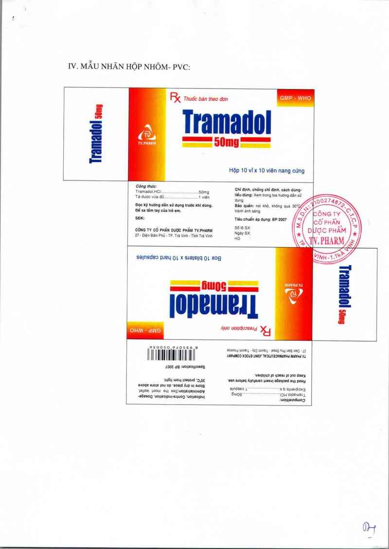 thông tin, cách dùng, giá thuốc Tramadol - ảnh 2