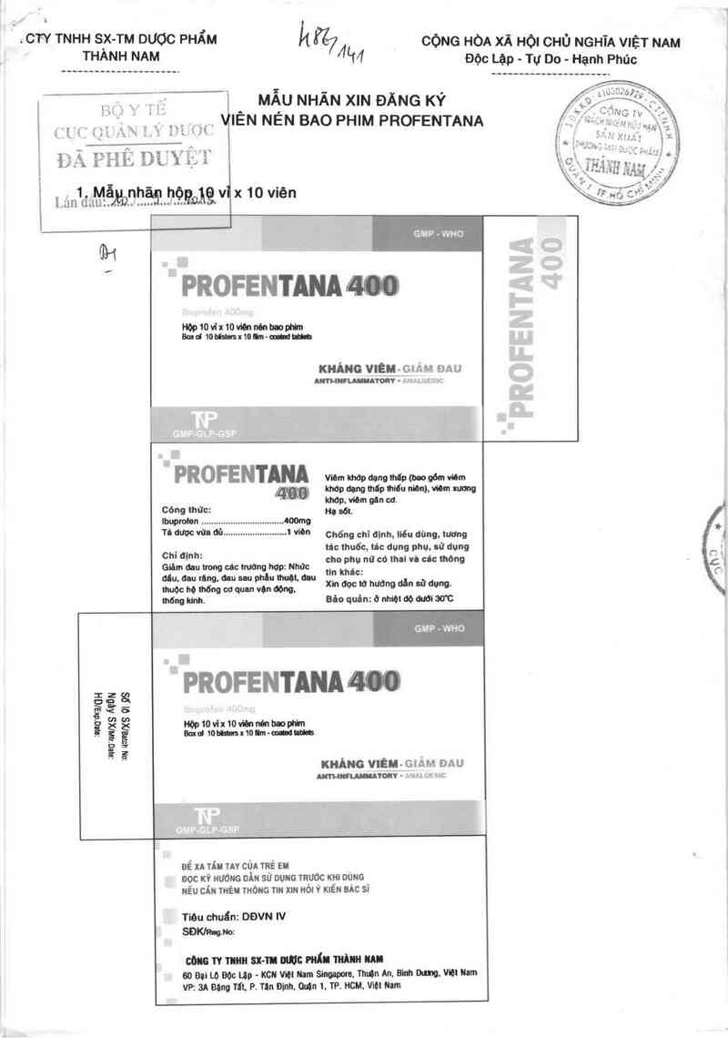 thông tin, cách dùng, giá thuốc Profentana - ảnh 0