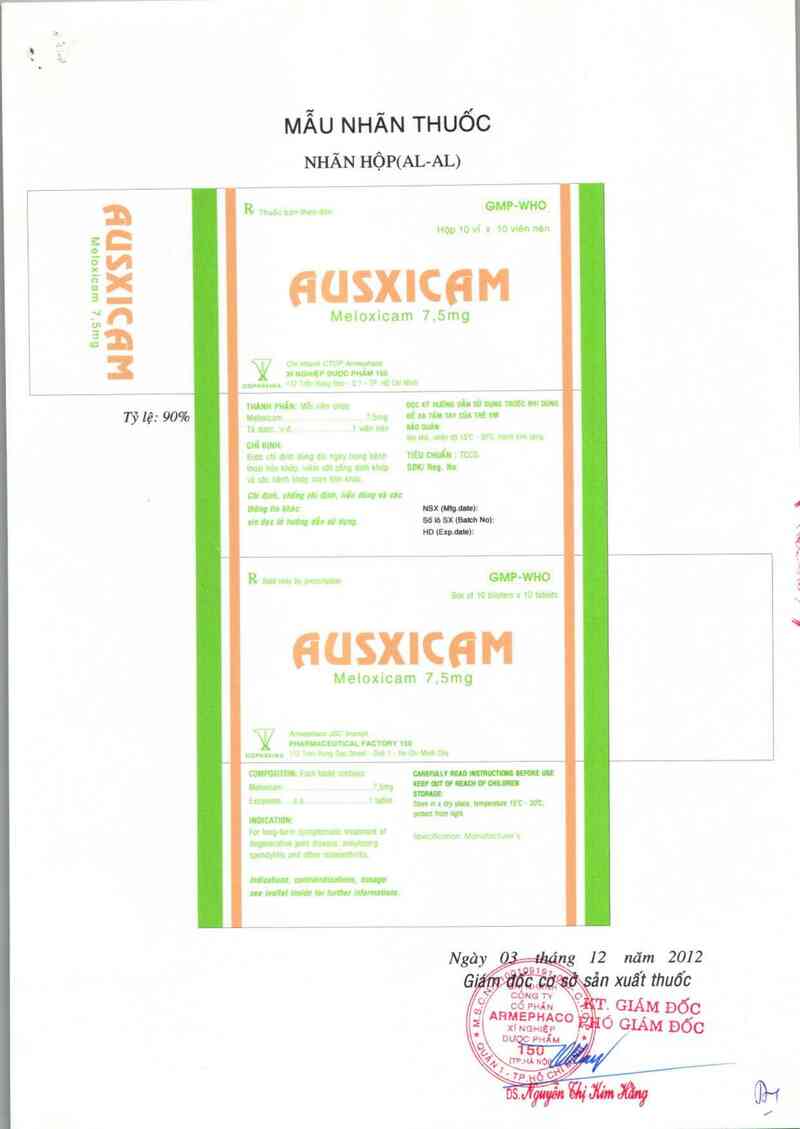 thông tin, cách dùng, giá thuốc Ausxicam - ảnh 1
