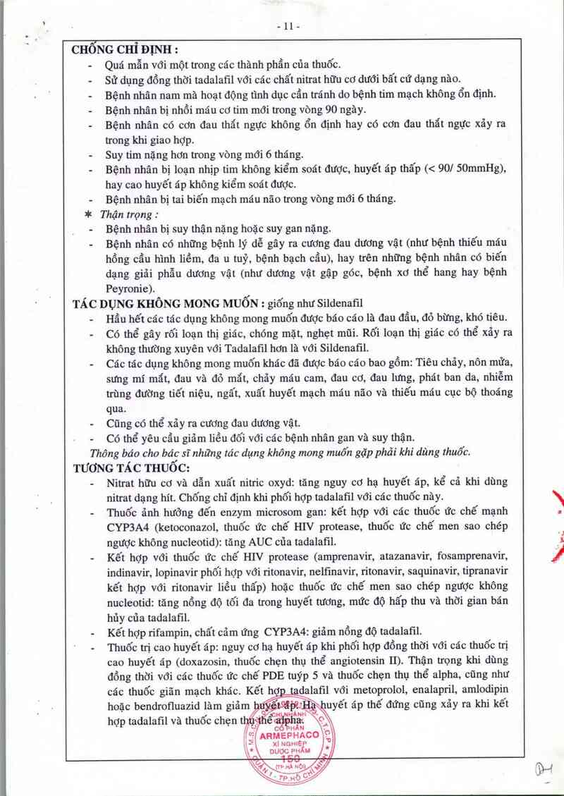 thông tin, cách dùng, giá thuốc Tadalafil 20mg - ảnh 5