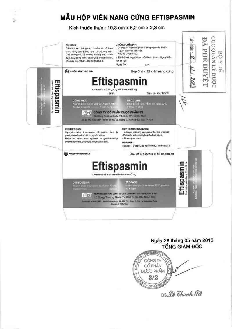 thông tin, cách dùng, giá thuốc Eftispasmin - ảnh 0